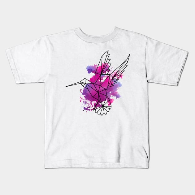 Geometric hummingbird Kids T-Shirt by RosanneCreates